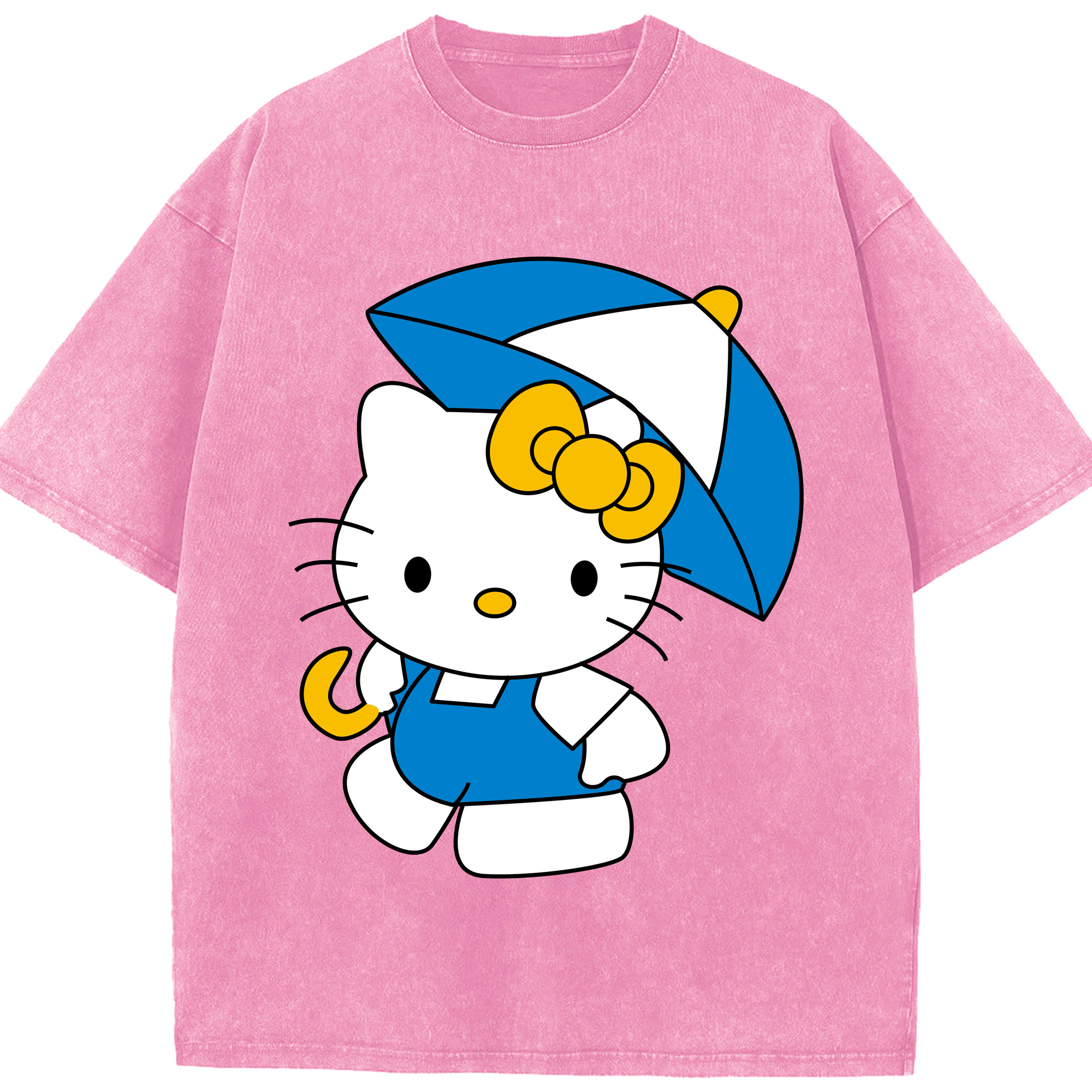 （画像用） Hello Kitty ハローキティ 綿100% ヴィンテージ風 半袖Tシャツ（フロントプリント）